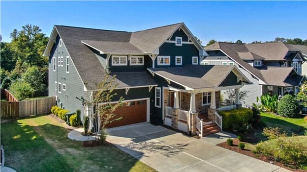 Aerial view of a house in Dallas, TX